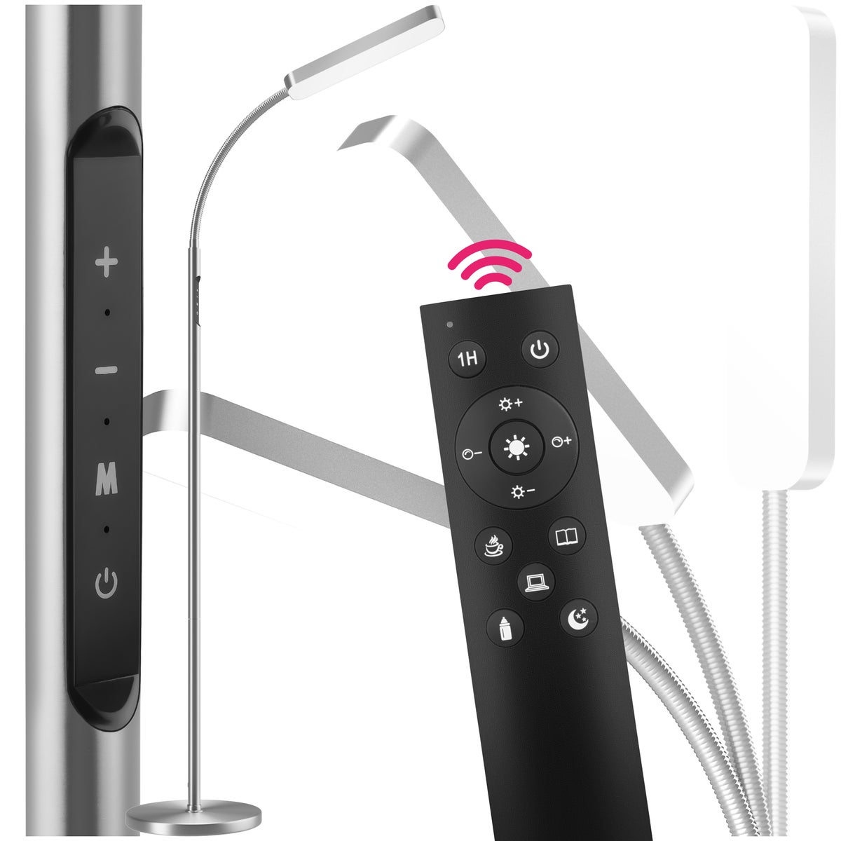 Staande lamp tectake Prisma 5 lichtstanden, LED, 12 W 22 x 176 cm
