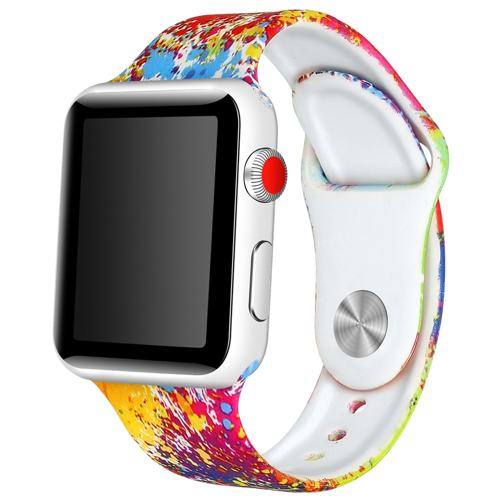 Apple Watch (42/41/40/38 mm) Silikon Sport Armband (Gelenkumfang 157 - 197mm) - Paint Splash