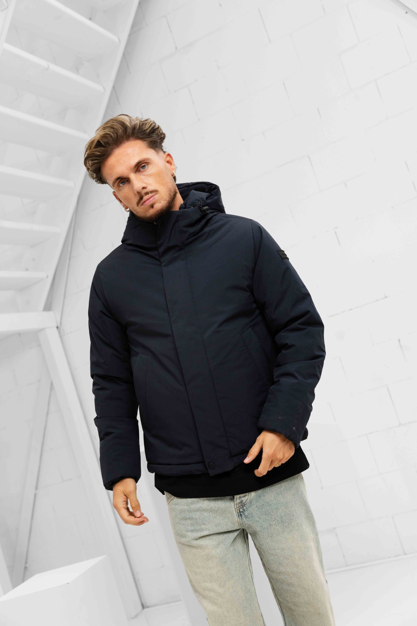 Pure Path Active Flex Short Parka Winterjas Heren Donkerblauw