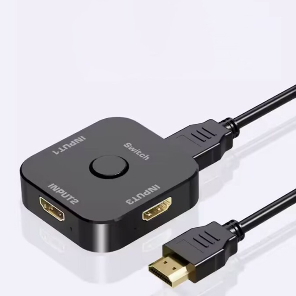 3-fach HDMI 2.1 8K Adapter Splitter Switch Audio Video Konverter Umschaltbox 3 x Input / 1 x Output - Schwarz