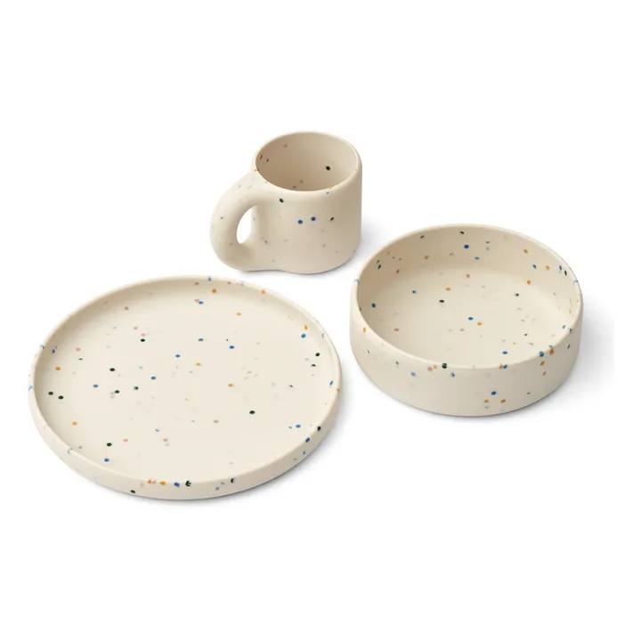 Liewood Set de vaisselle Andie en silicone | Splash dots/Sea shell