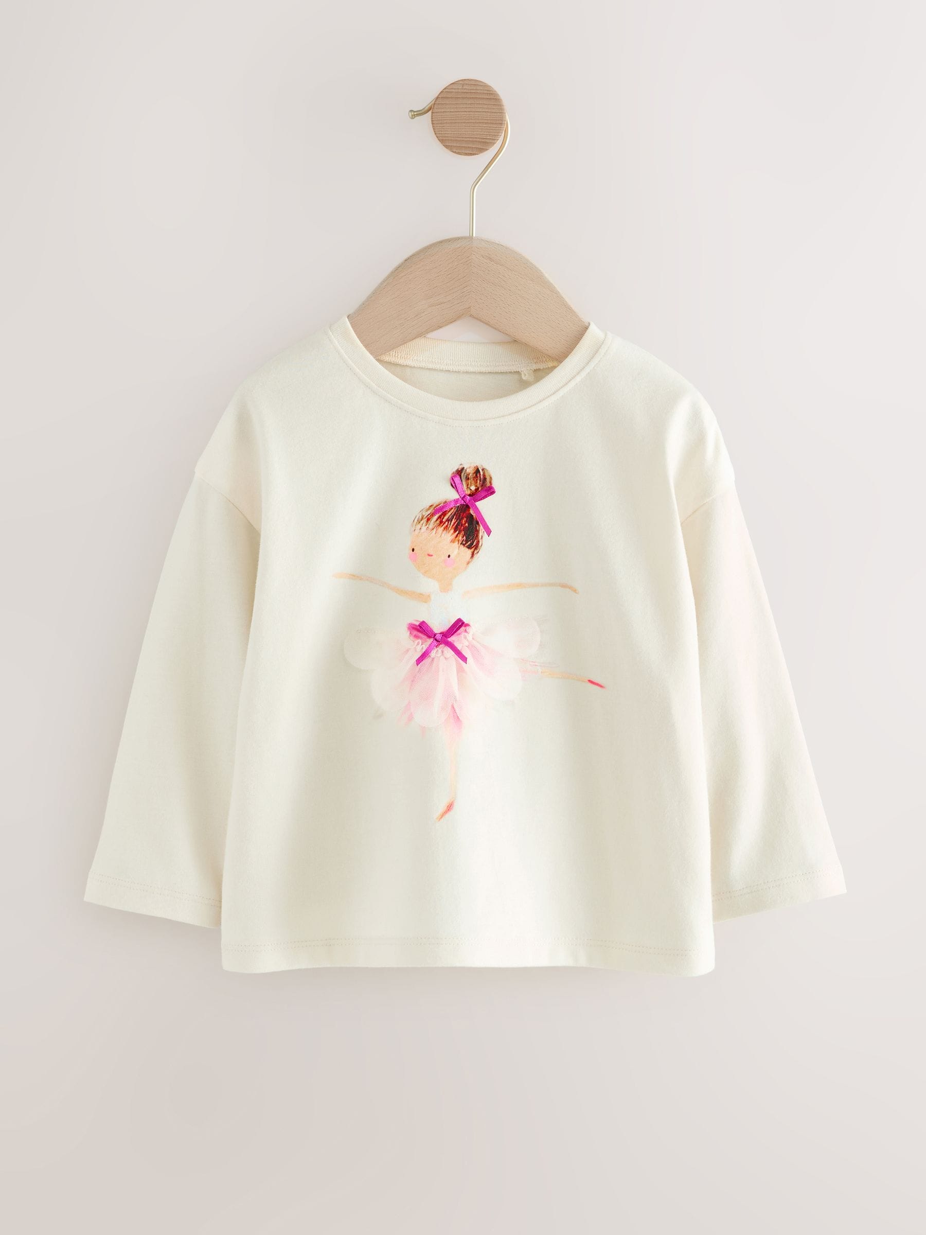 Ecru ballerina - T-shirt met lange mouwen (3 mnd-7 jr)