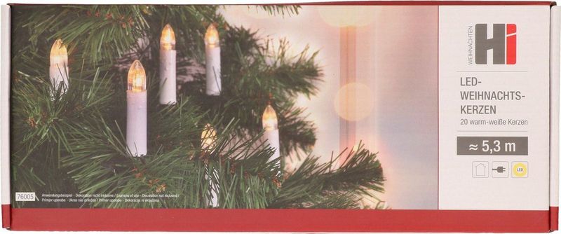 Kerstverlichting - 20 LED Kaarsen - Warm Wit - 530 cm