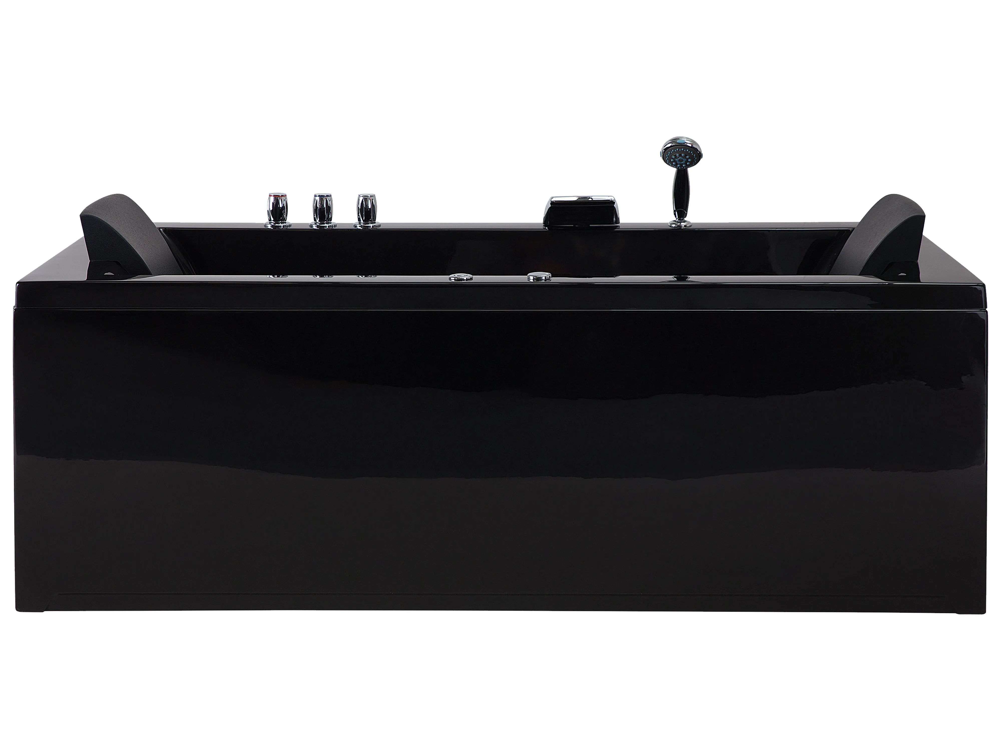 Hoek bubbelbad met LED VARADERO linkszijdig 183 x 90 cm Zwart