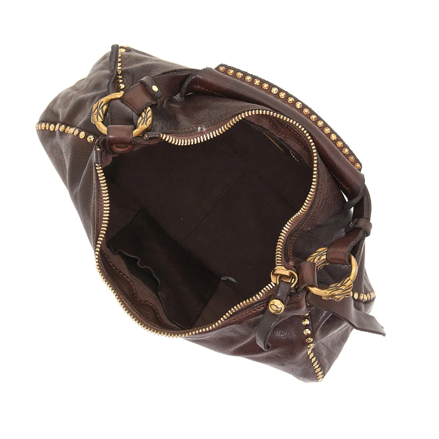 Campomaggi  Skuldertaske med nitter - Dark brown