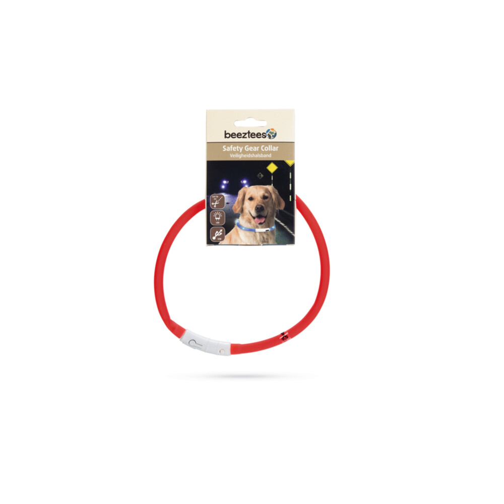 Beeztees Safety Gear Halsband +USB Dogini Rood 70 x 10 cm