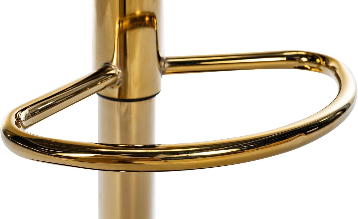 CLP 2er Set Barhocker Braga Samtbezug Gold-Gestell I höhenverstellbar und 360 drehbar I moderner Barstuhl mit Fußstütze für Küche und Bar, Farbe:Creme
