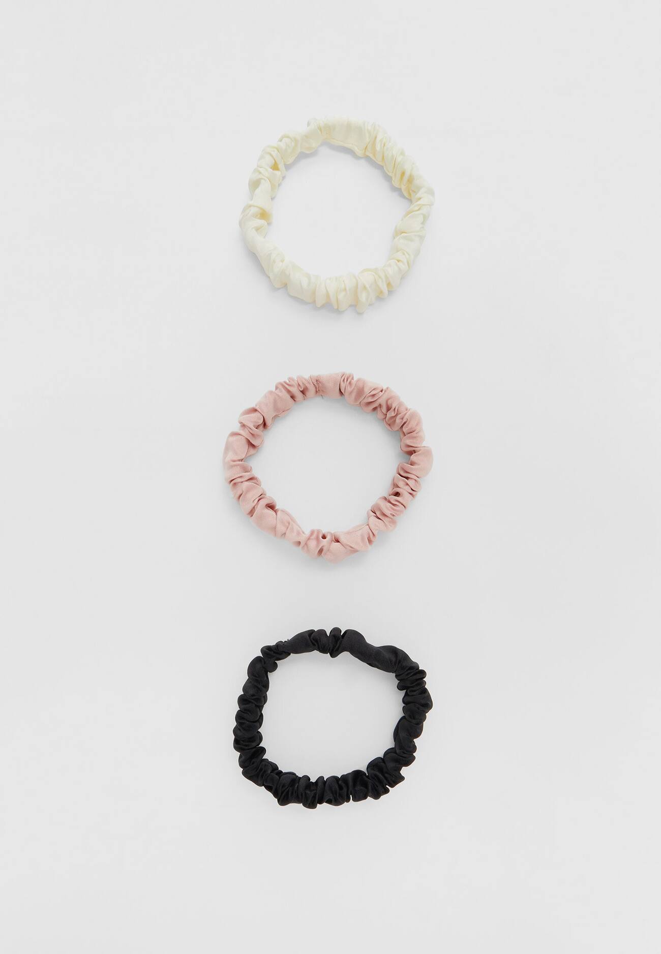 Conjunto de 3 scrunchies franzidos