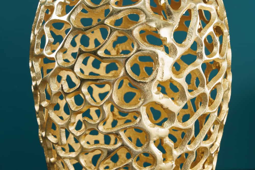Filigrane Design Vase ABSTRACT LEAF gold 65cm Handarbeit