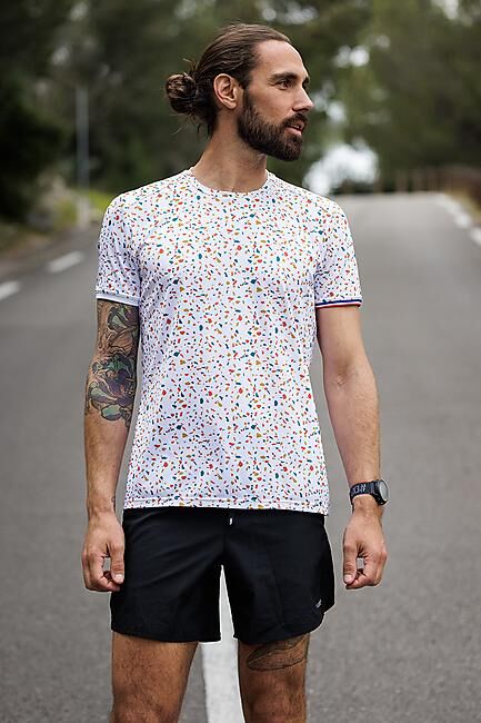 COUREUR DU DIMANCHE - TEE-SHIRT TERRAZZO BLANC