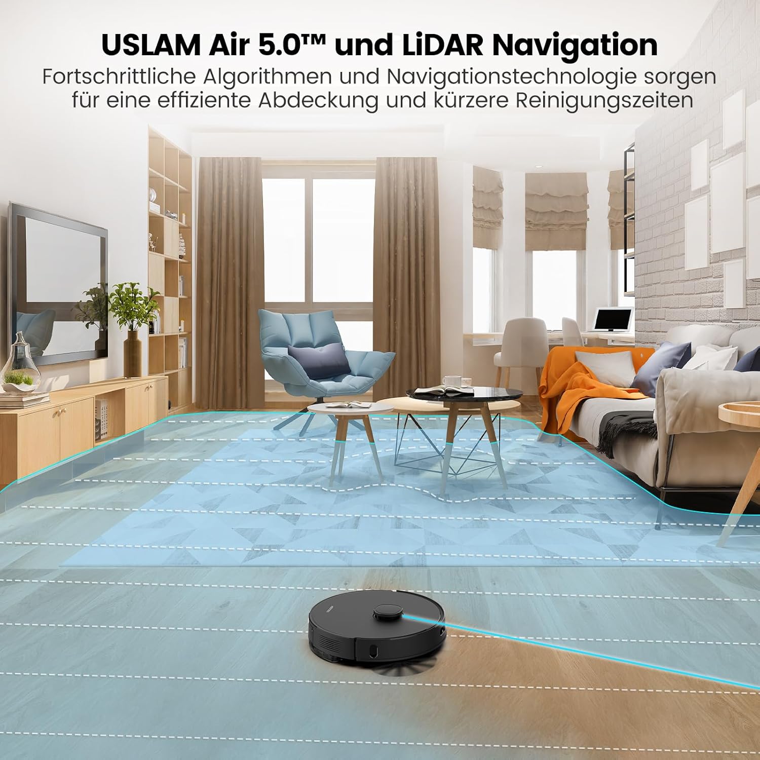 AIRROBO T20 Robot Aspirateur Laveur, Aspirateur Robot avec 3.5 L Station et Navigation LiDAR Cartographie 180min Autonomie pour Poil Animaux, Cheveux, Poussière et Moquettes, APP Télécommande Contrôle