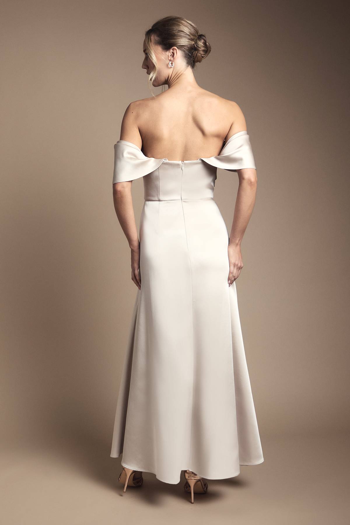 Coast Robe Longue de Demoiselle d'Honneur Bustier à Jupe Portefeuille