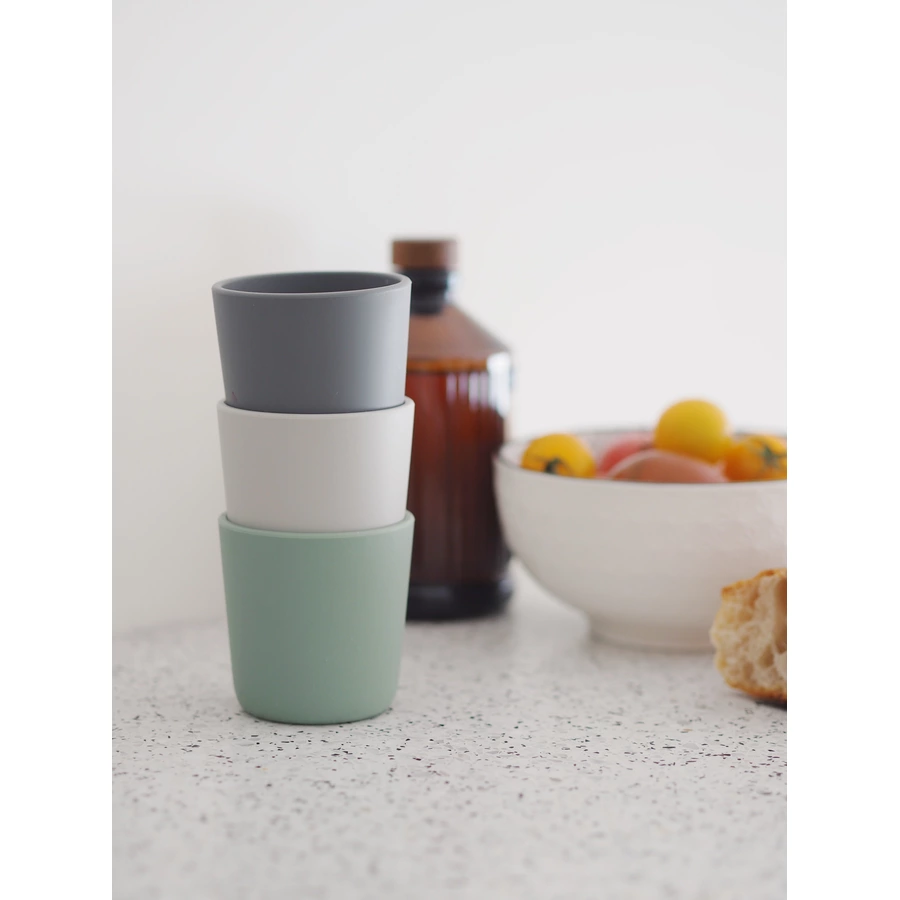 BEABA® Silikonbecher im 3er-Set, grausalbeigrünvelvet grau