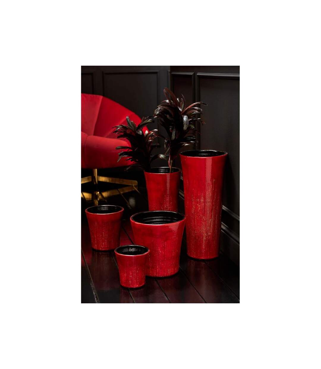 Paris Prix - Cache-pot En Céramique tâches 26cm Rouge