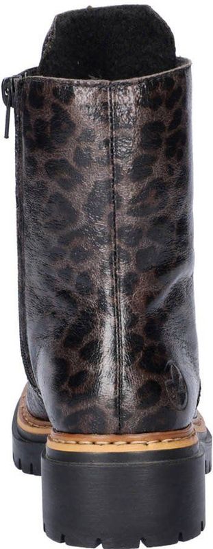Rieker - Veterboot - Panterprint - Imitatieleer - Antistress-voetbed