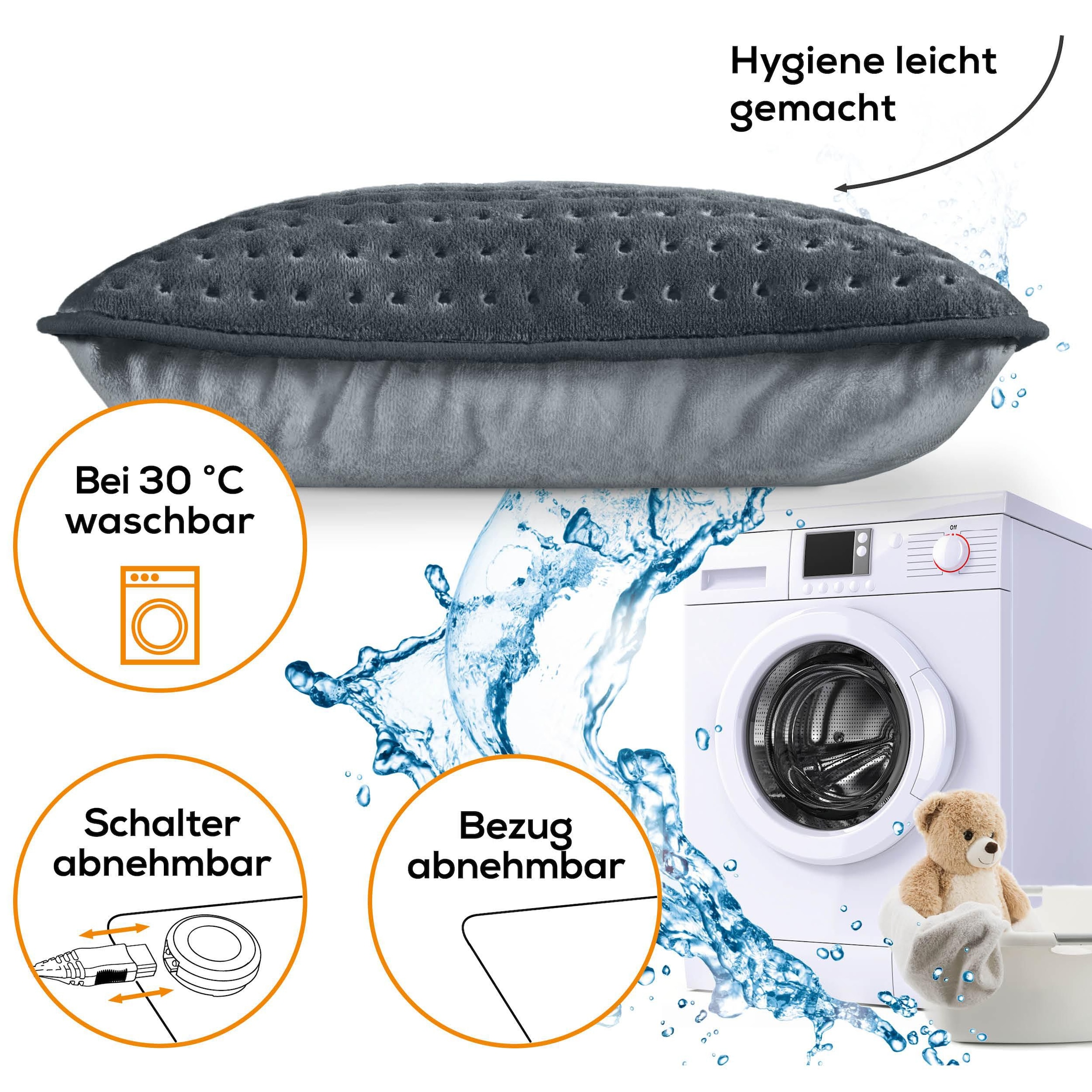 BEURER Sofaheizkissen »HK 48, flauschig weiches Material in Sofakissen-Optiky« Waschbarer Bezug, 3 Temperaturstufen, Wendekissen