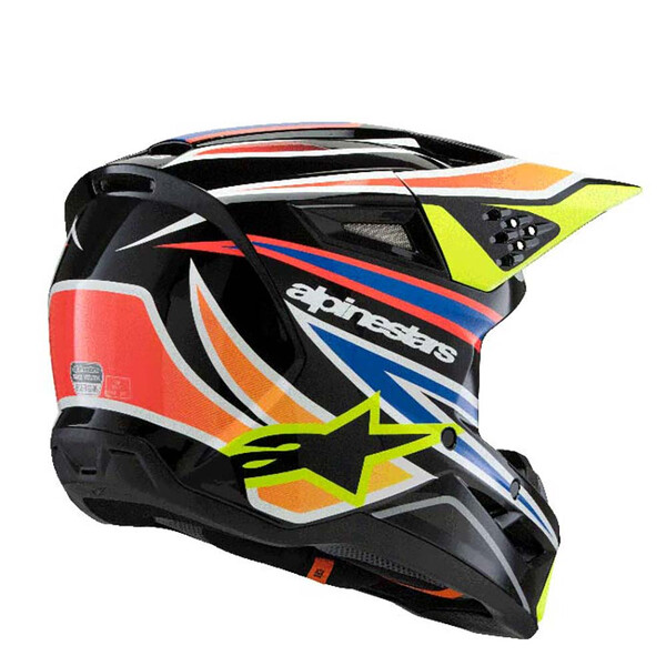 Alpinestars - Casque enfant Youth S-M3 Wurx Noir / Jaune fluo / Bleu / Rouge