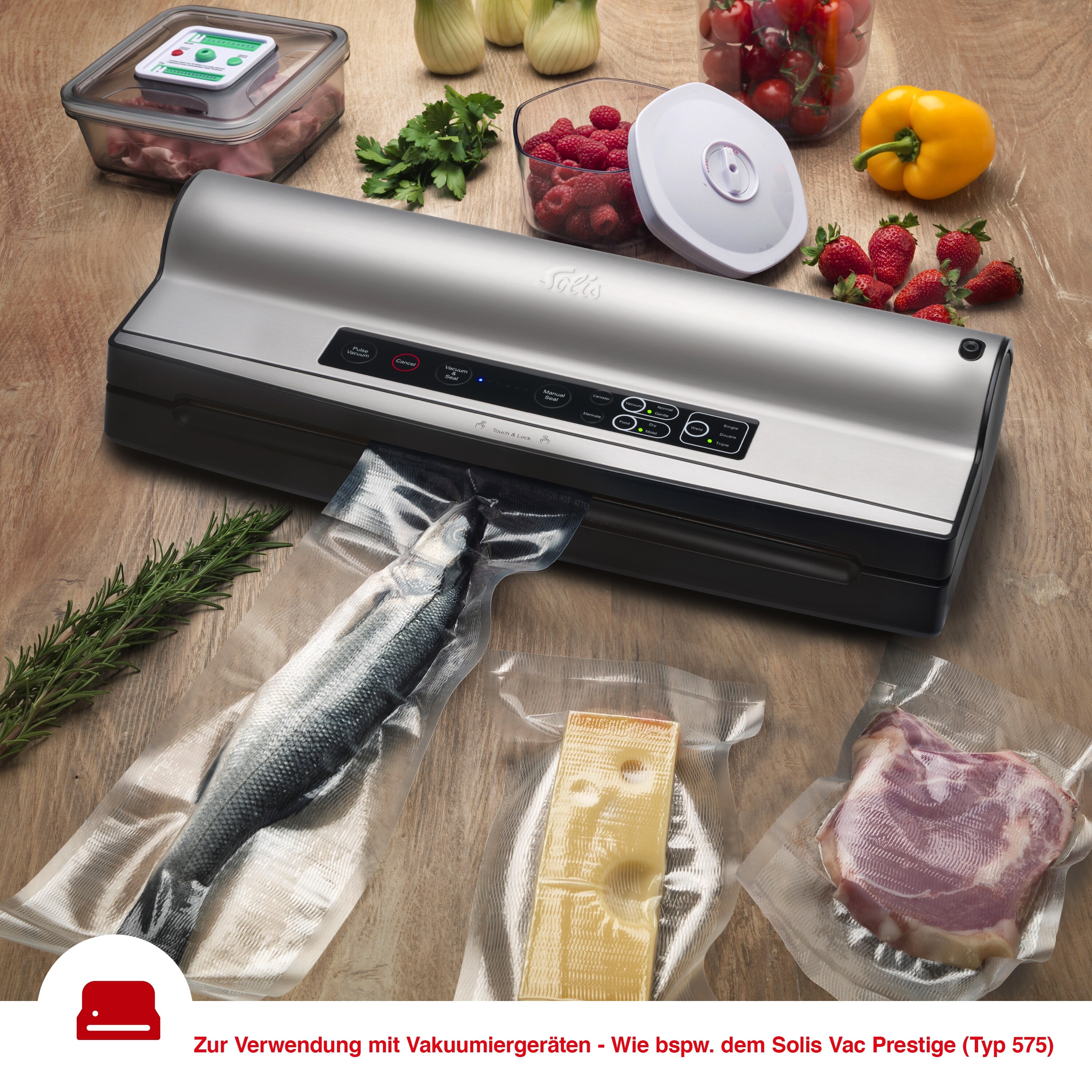 Solis Vakuumierfolie, 2 Rollen BPA-frei, 600x40 cm, Dicke 110 µm