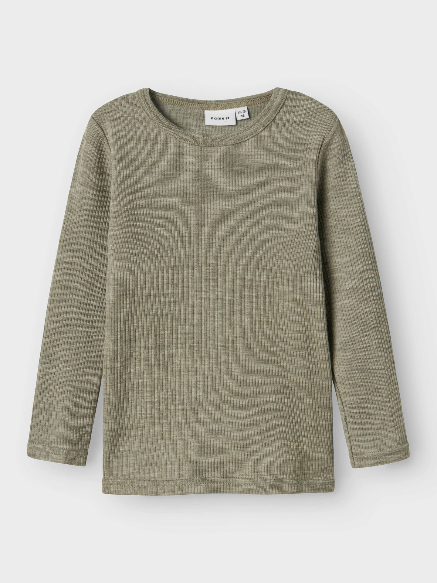Wax Wool Rib Long Sleeve Top