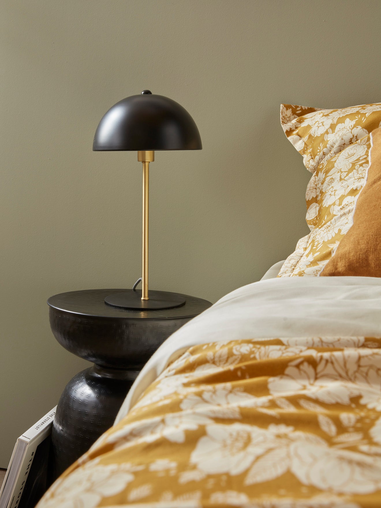 Lampe champignon bicolore en métal