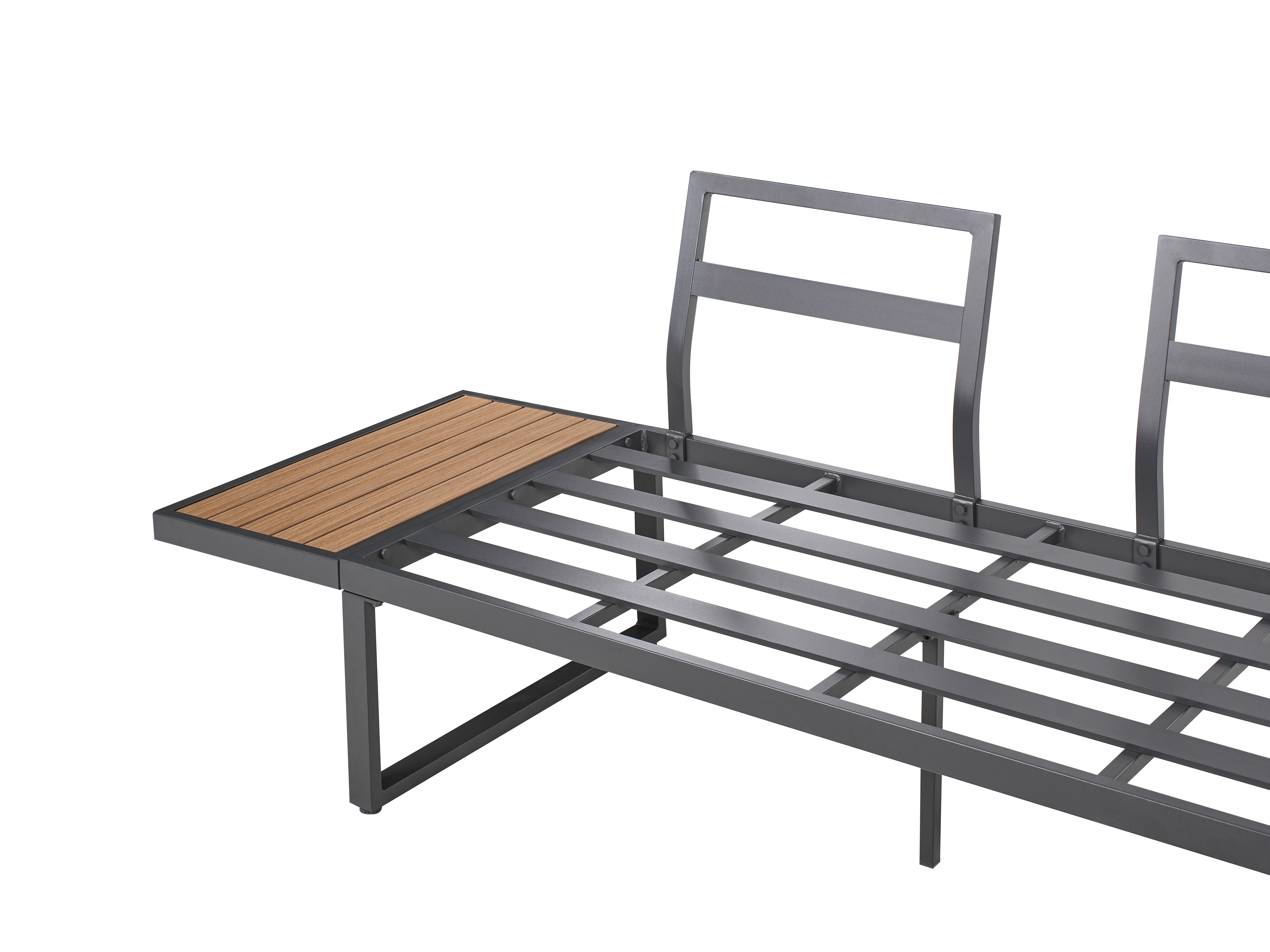Tuin hoekloungeset met tafel 4-zits PIENZA rechtszijdig Lichtbruin/grijs