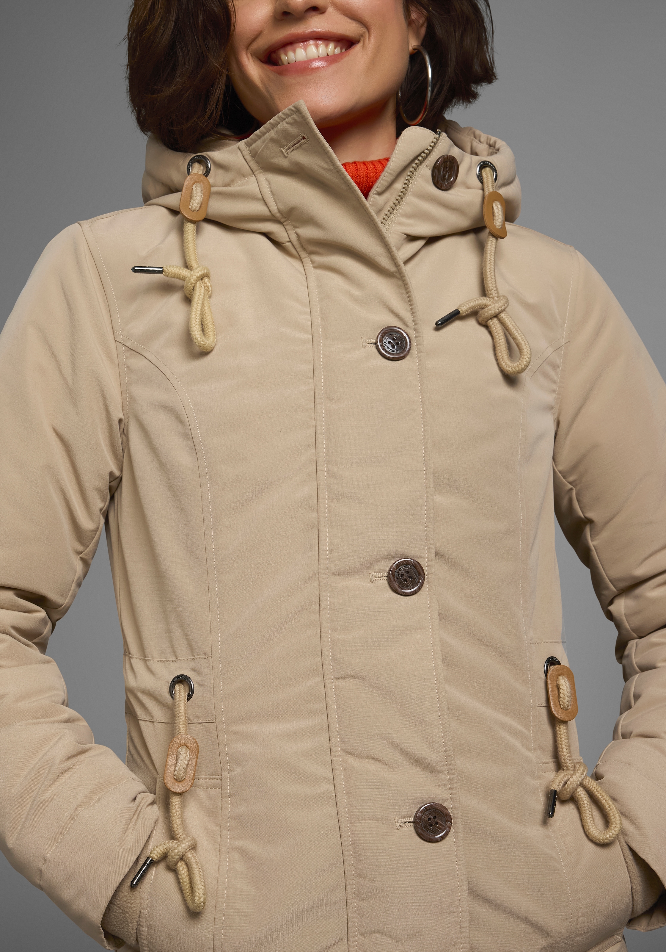 KangaROOS Winterjacke mit Kapuze für die kalte Jahreszeit,  aus leichtem Webstoff,  modisch