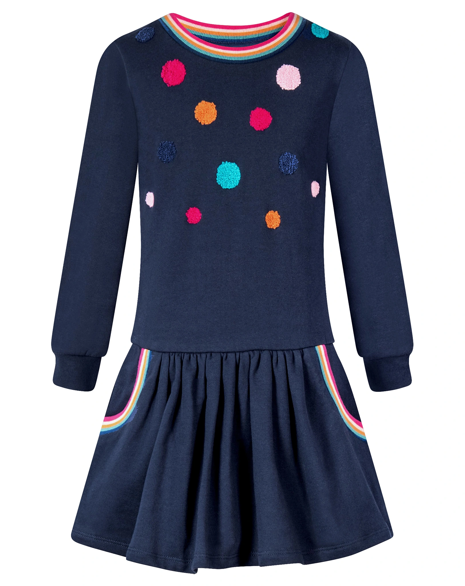 Langarmkleid COLOR DOT in navy