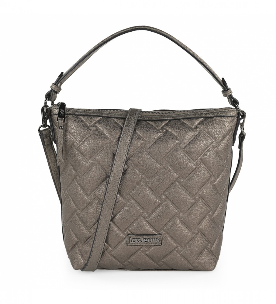Bolsa de ombro Lois com alça de ombro adicional LOIS 316870 cor prata escura
