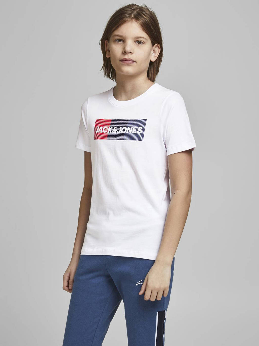 JACK & JONES T-shirt JJECORP met logo wit