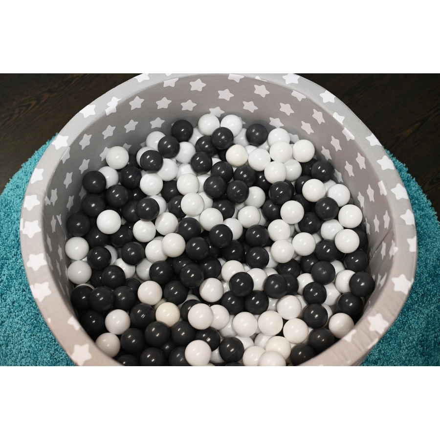 knorr toys® Bällebad soft - Grey white stars - 300 balls greycreme grau