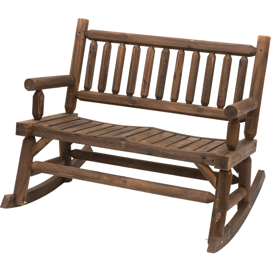 Outsunny Schaukelbank mit Armlehne dunkelbraun