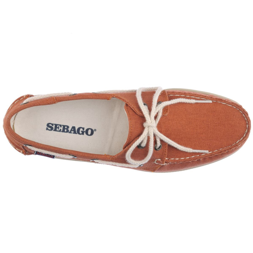 DOCKSIDES PORTLAND WASHED CANVAS BRANDY-Chaussures bateau pour homme en toile