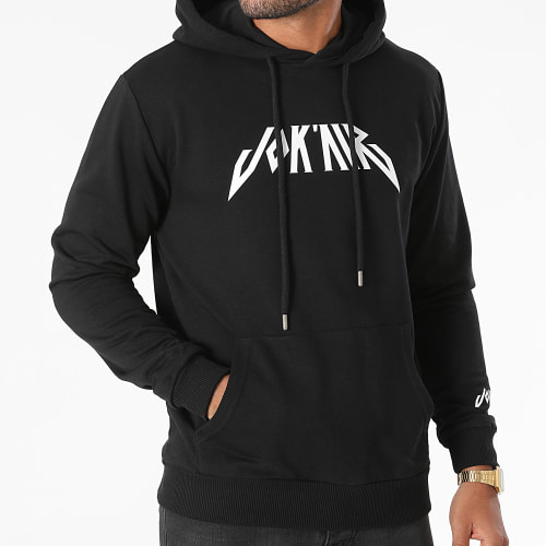 Sweat Capuche Logo Noir Blanc
