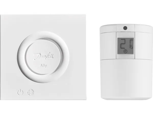 Danfoss Ally, 2400 Mhz, 0 - 30 m, -10 - 55 °C, Amazon Alexa & Google Assistant, Trådløs, Hvid