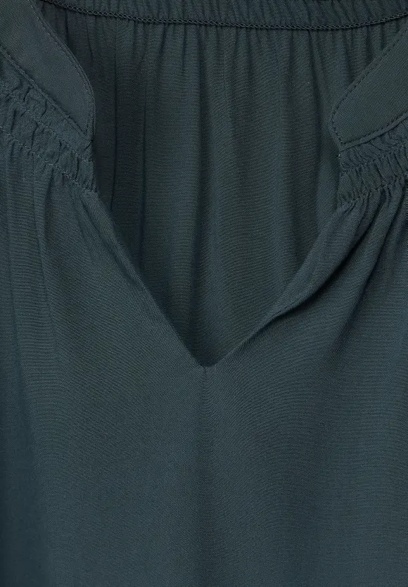 Viskosebluse mit Elastiksaum - cool vintage green