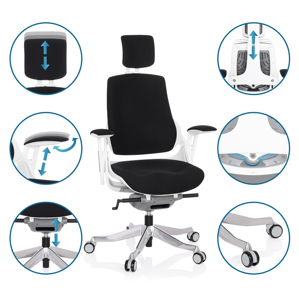 Profi Bürostuhl SPEKTRE Stoff mit Armlehnen (höhenverstellbar) hjh OFFICE