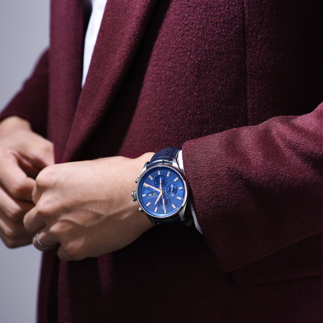 Aerowatch Les Grandes Classiques Automatic Chrono Day-Date Silbrig