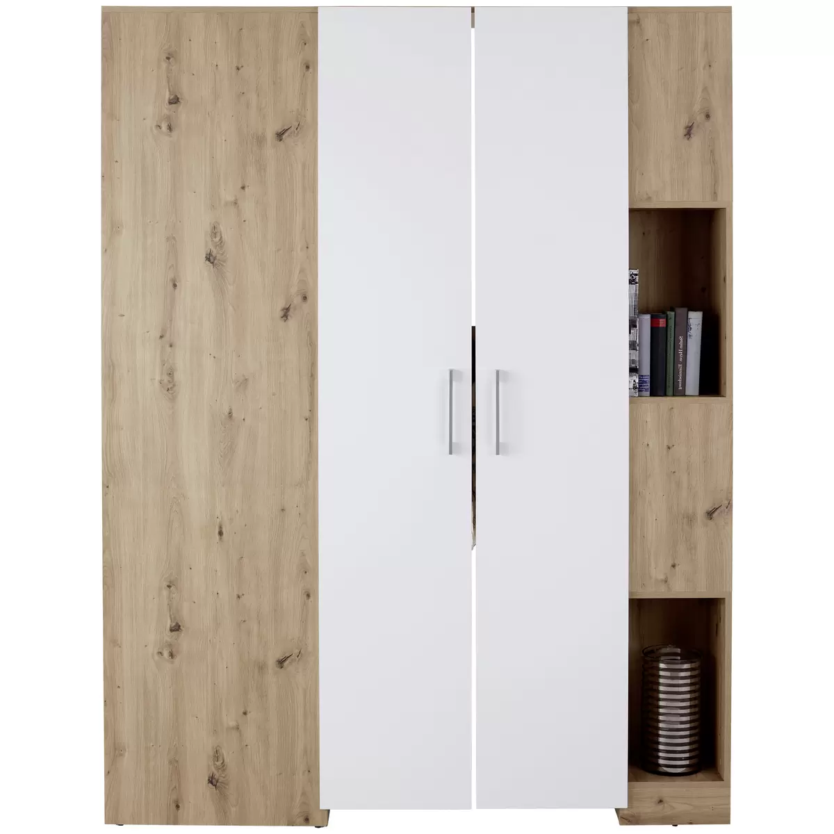 Eckschrank Box weiss,Eiche