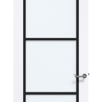 Arne & Bodil binnendeur ABB104 satijnglas - extra wit afgelakt - glaslat diep zwart