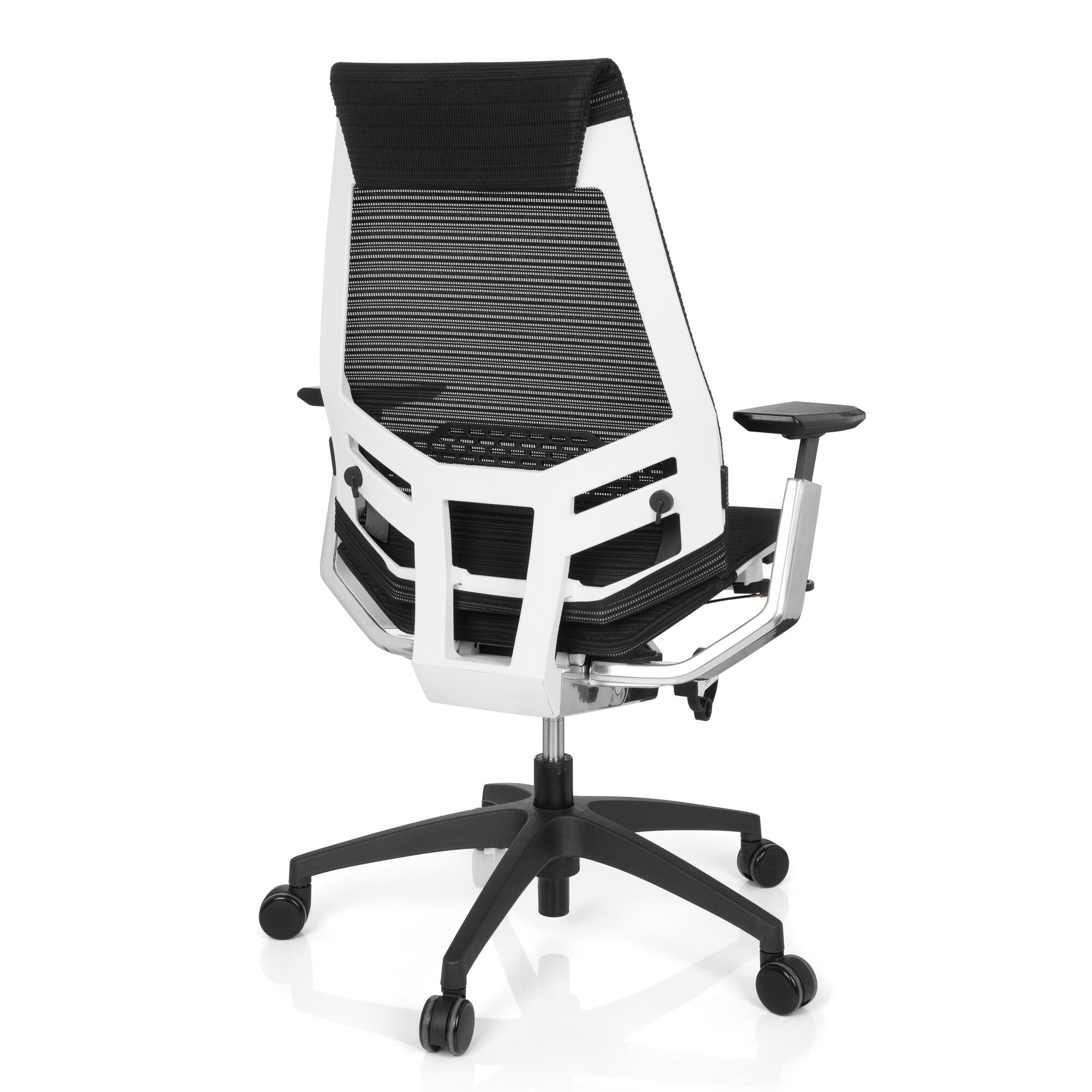 Profi Bürostuhl GENIDIA SMART WHITE CM Netzstoff mit Armlehnen hjh OFFICE