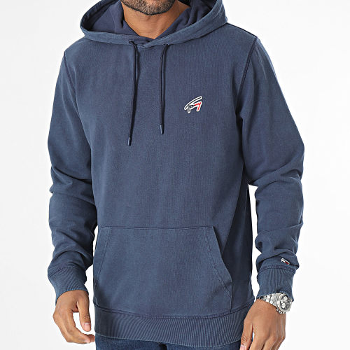 Sweat Capuche Regular Washed Signature 7912 Bleu Marine