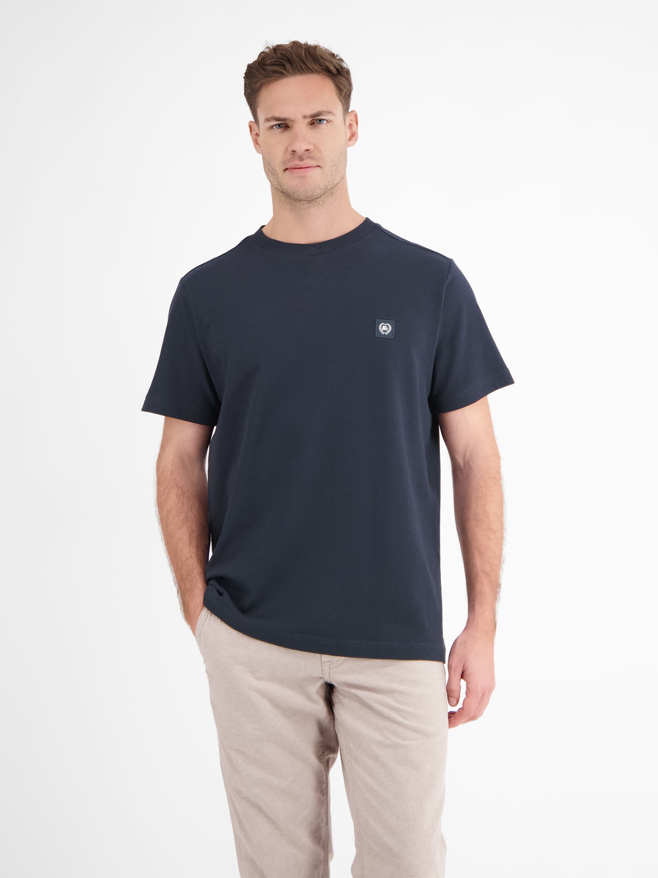 Herren T-Shirt in Waffel-Piqué