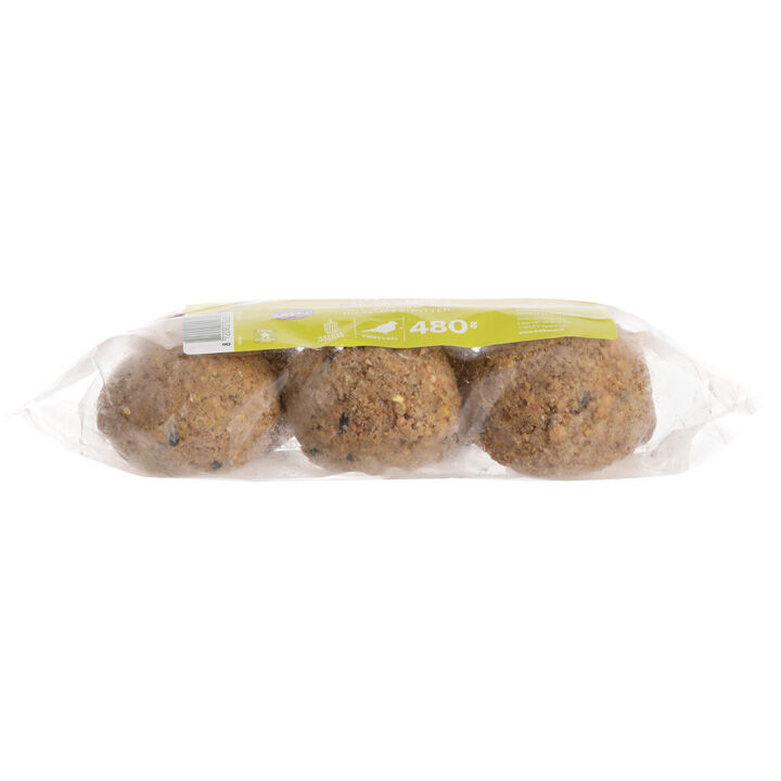 Welkoop - Vetbollen van Insectenvet - zonder netje  - Tuinvogelvoer - 6 Stuks - insecten