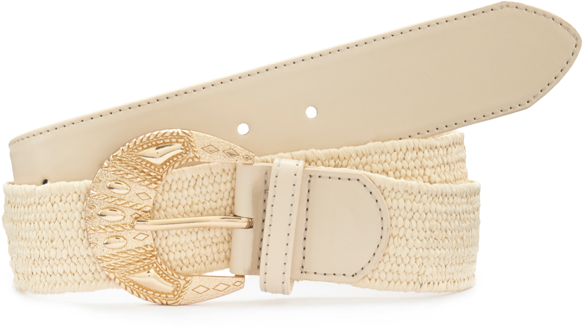 LASCANA Taillengürtel »Stretchgürtel«, Schmuckgürtel, Gürtel für Kleid & Overall, Bast-Optik