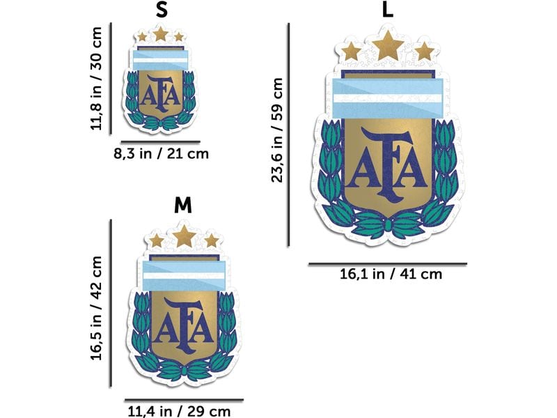 Iconic Puzzle Nationalmanschaft Argentinien- Logo Offizielles Holzpuzzle, Grösse M