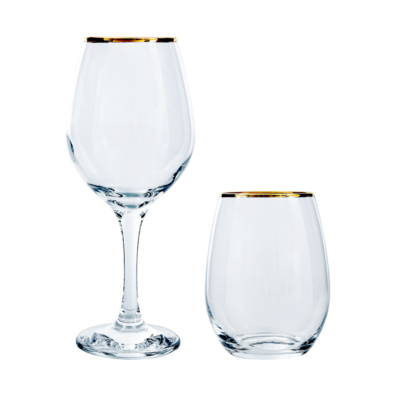 Set 4 verres à pied et 4 gobelets 'Amber'