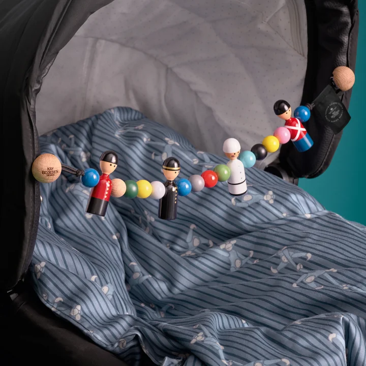 Kay Bojesen - Kinderwagenkette, Buche mehrfarbig