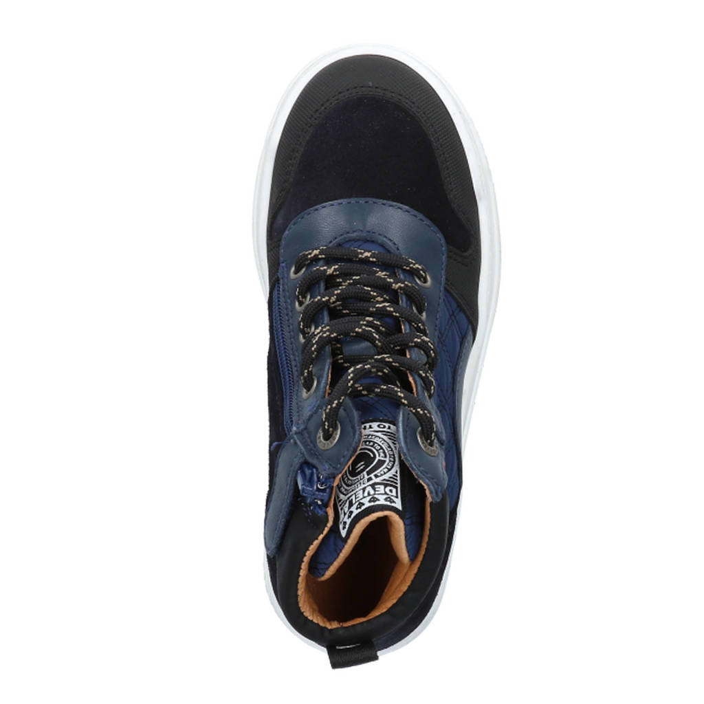 Develab leren sneakers donkerblauw