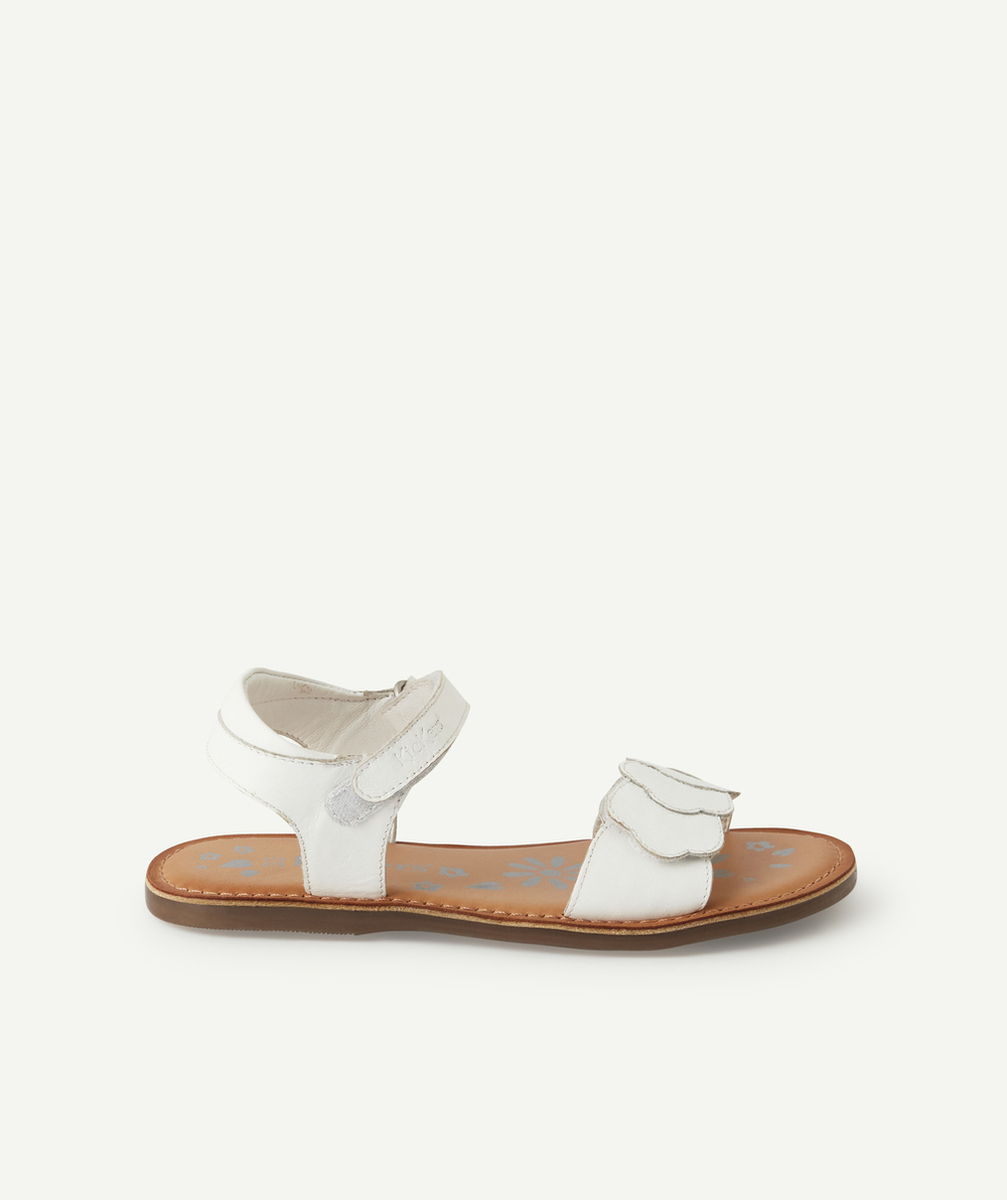 KICKERSSANDALES FILLE DYASTAR BLANC EN CUIR