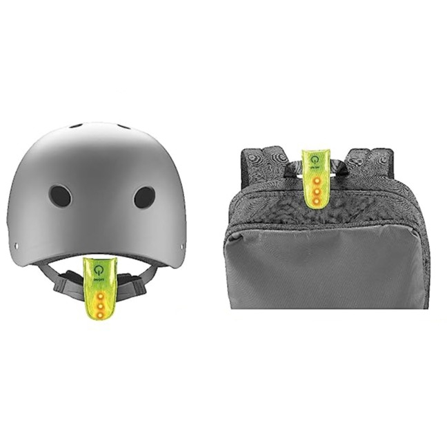 Clip mit LED Licht für Velo Helm / Rucksack inkl. 1x CR2032 Batterie (NEWMCLIPLEDY) - Neon Gelb